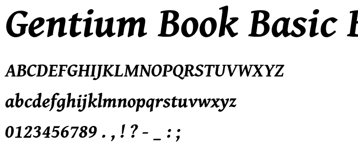 Gentium Book Basic Bold Italic police